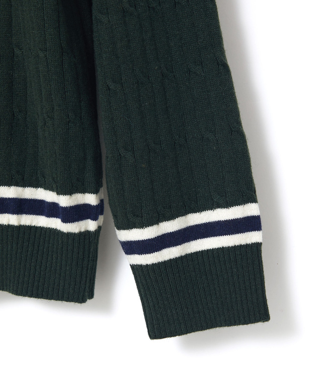 ウールブレンド ケーブル柄 ニット【手洗いOK】