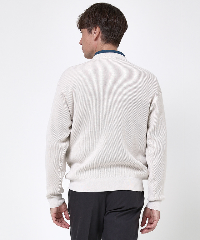 ウールブレンド リブ編み ニット【手洗いOK】