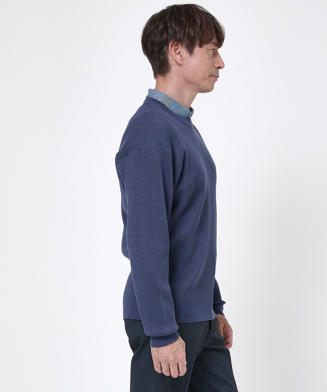 ウールブレンド リブ編み ニット【手洗いOK】