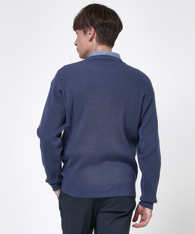 ウールブレンド リブ編み ニット【手洗いOK】