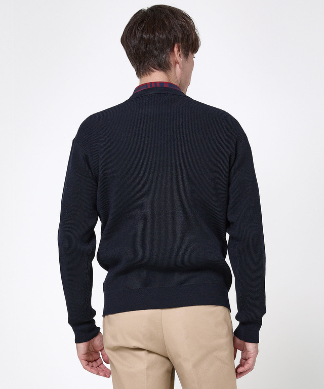 ウールブレンド リブ編み ニット【手洗いOK】