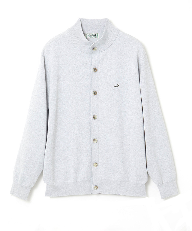 スタンドカラー スウェットライク カーディガン 【手洗いOK】