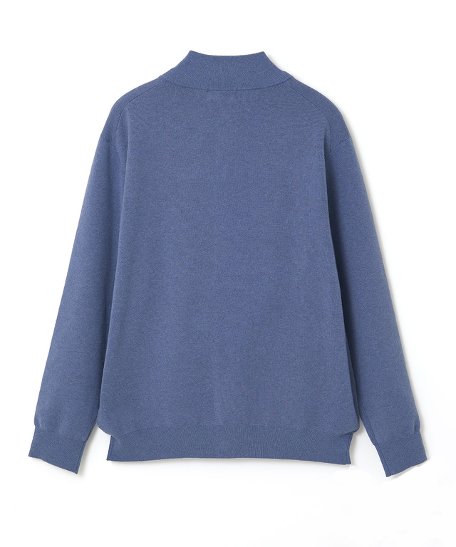 スタンドカラー スウェットライク カーディガン 【手洗いOK】