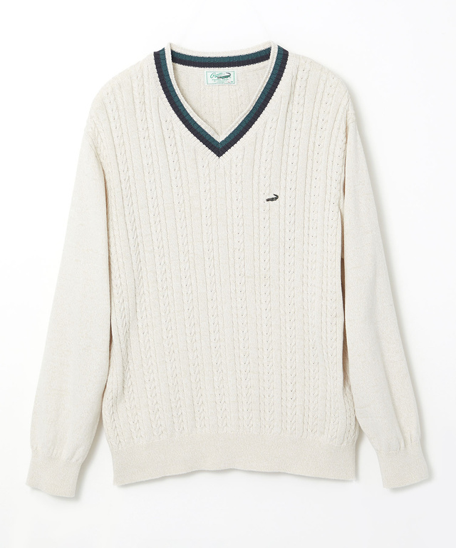 ケーブル柄 チルデン ニット【手洗いOK】