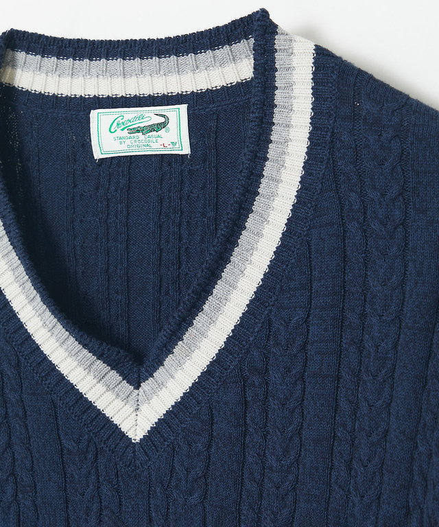 ケーブル柄 チルデン ニット【手洗いOK】