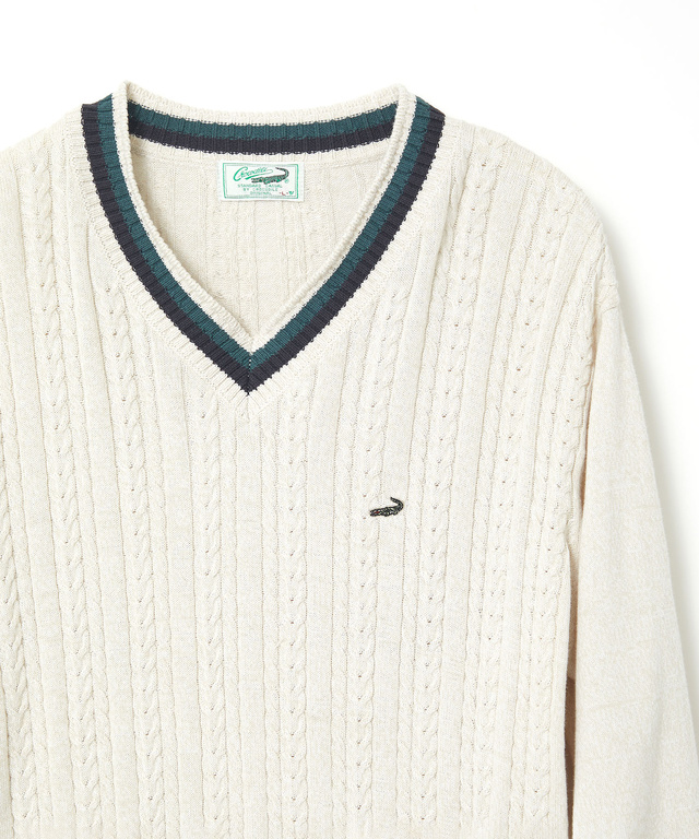 ケーブル柄 チルデン ニット【手洗いOK】