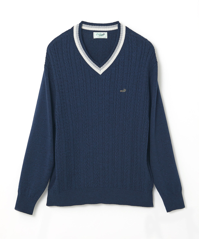 ケーブル柄 チルデン ニット【手洗いOK】