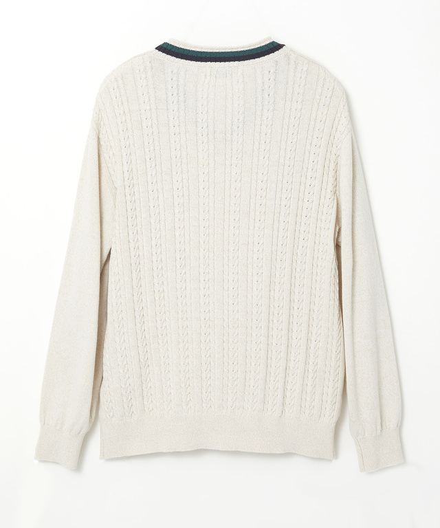 ケーブル柄 チルデン ニット【手洗いOK】