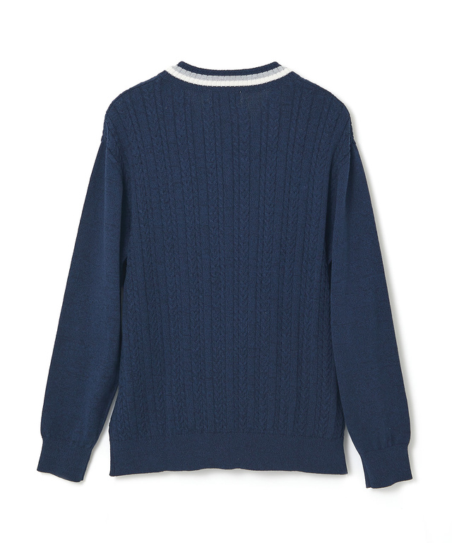 ケーブル柄 チルデン ニット【手洗いOK】