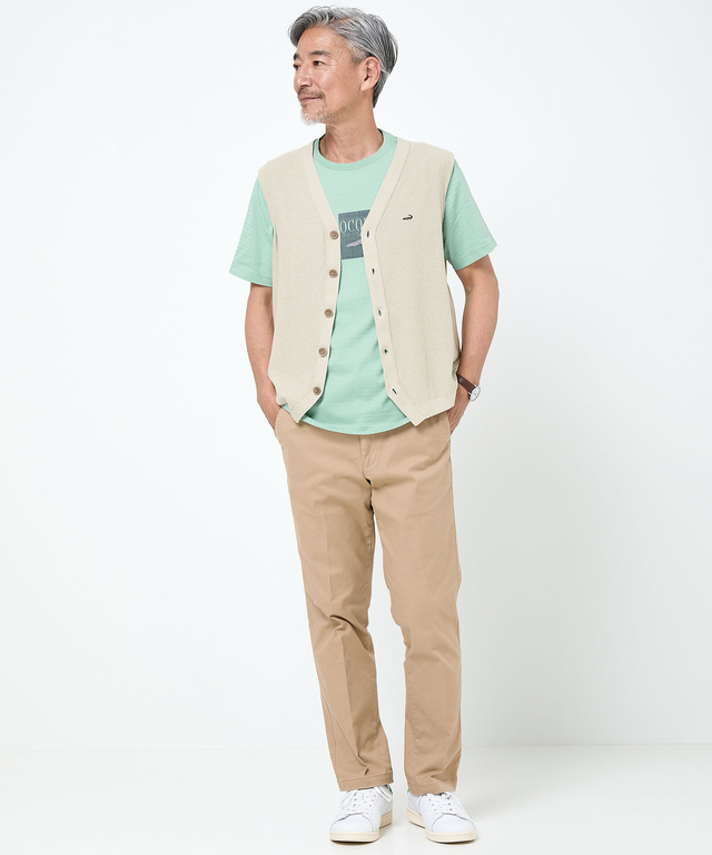 鹿の子 Vネック ベスト【手洗いOK】