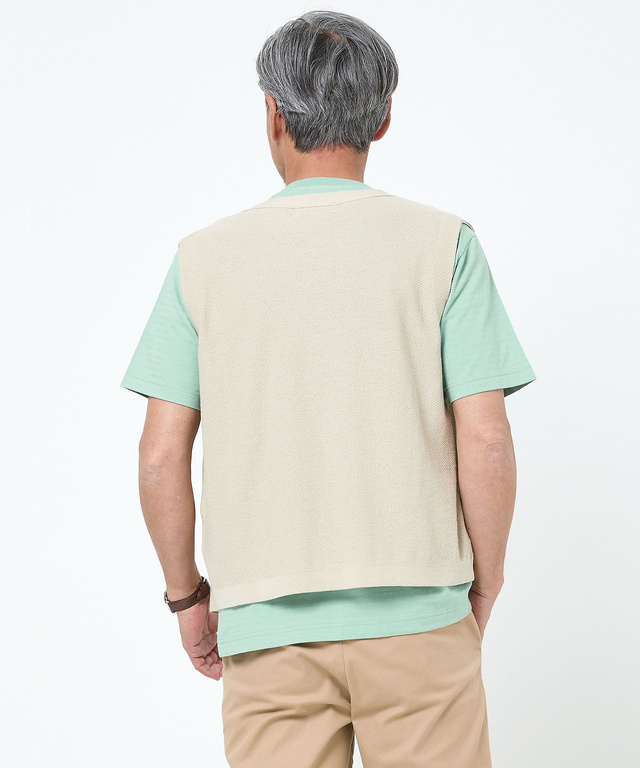 鹿の子 Vネック ベスト【手洗いOK】