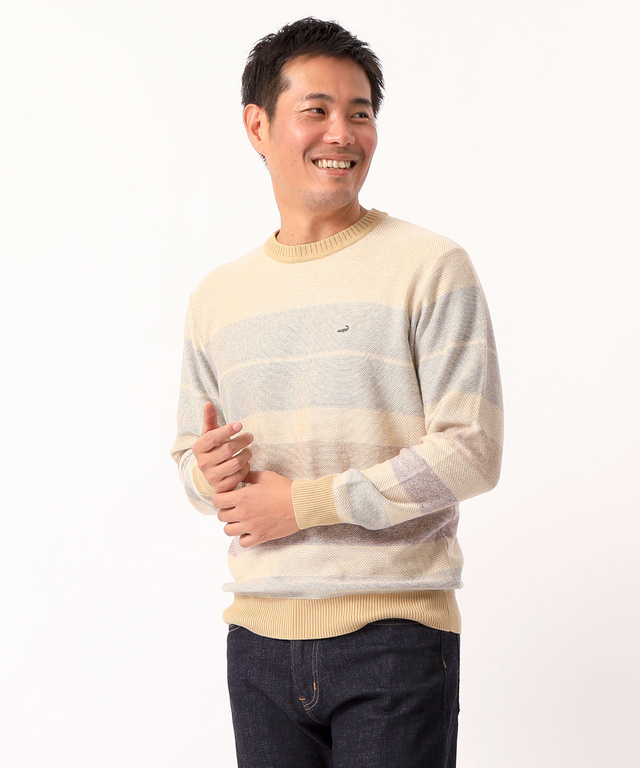 綿カシミアクルーネックニット【洗えるニット】