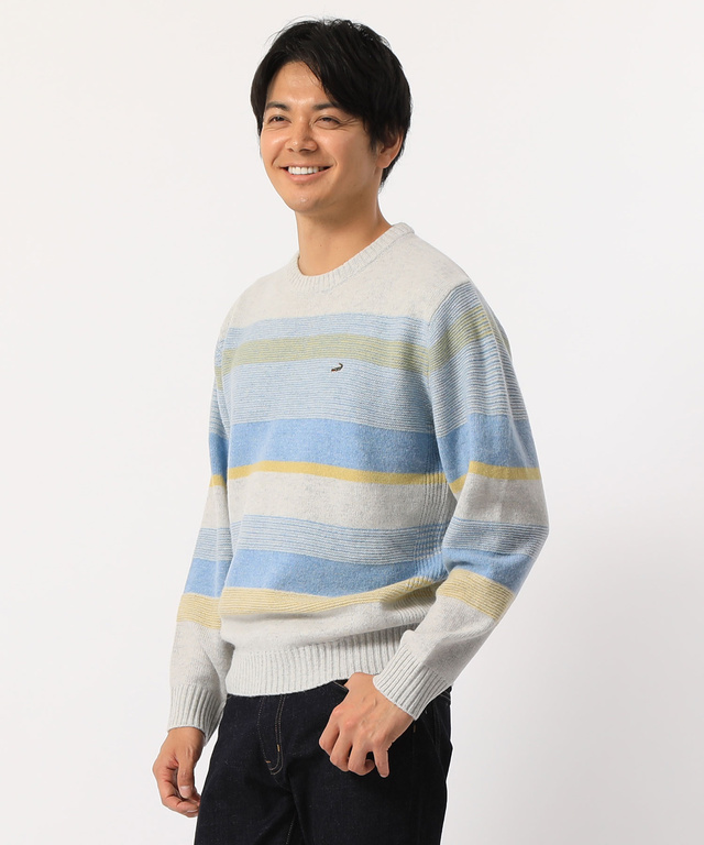 ボーダー柄 クルーセーター