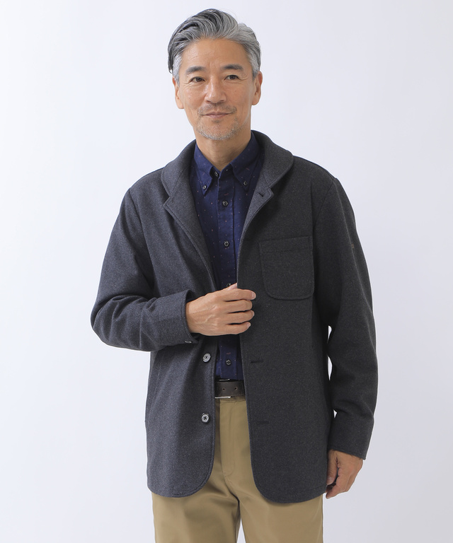 ストレッチ ショールカラージャケット