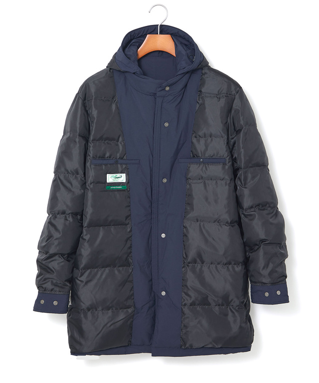 タフタ素材 フード付き ダウンコート【撥水】