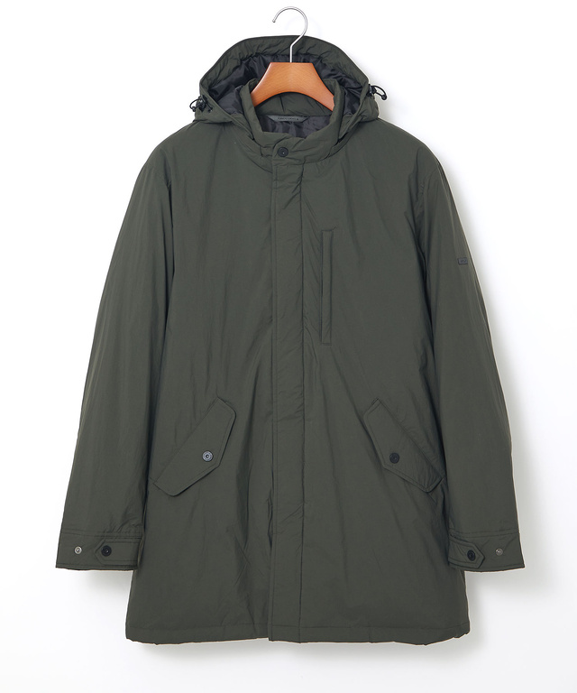 タフタ素材 フード付き ダウンコート【撥水】