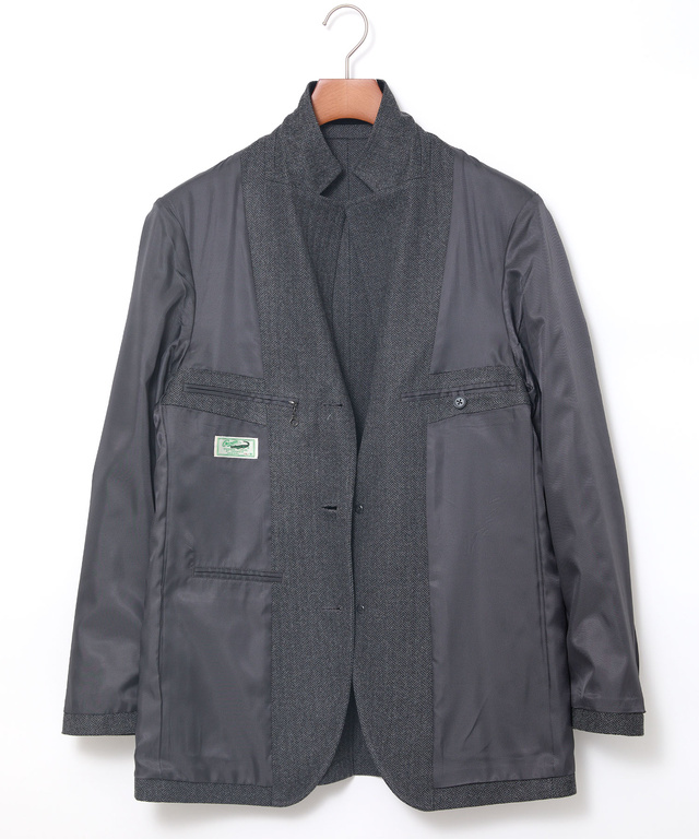 ウールライク ヘリンボーン ジャケット