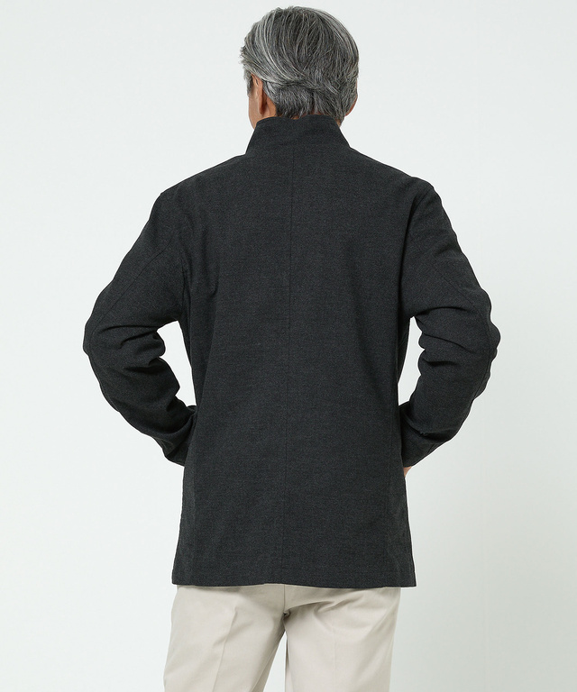 ジャージーメルトン スタンドカラー ジャケット