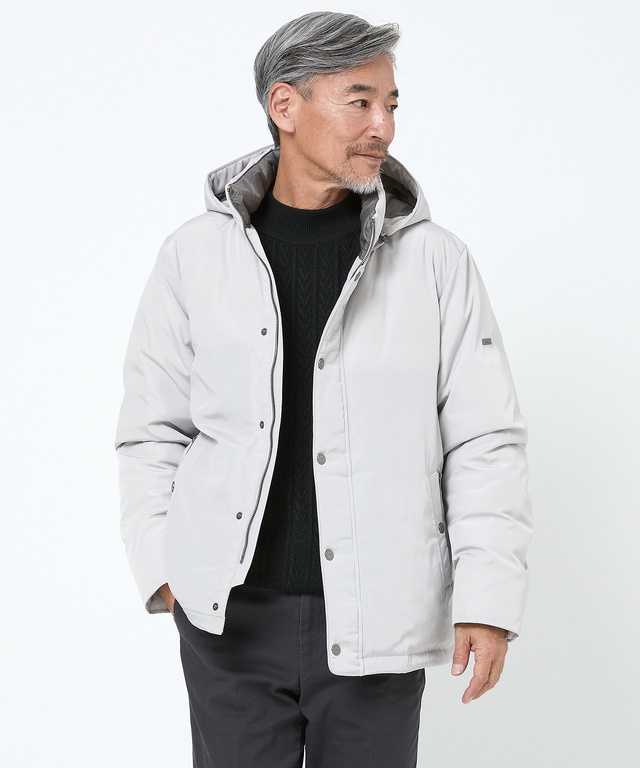 内キルト スタンドカラー ダウン ジャケット