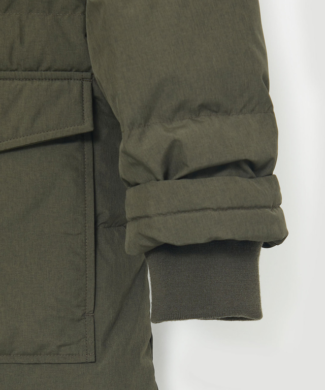 フード付き 切り替え ダウンコート