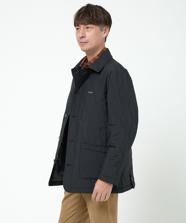 キルティング ステンカラー ジャケット