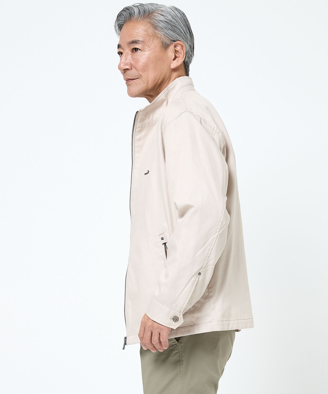 シャンブレーツイル ジップ ブルゾン【吸汗速乾】