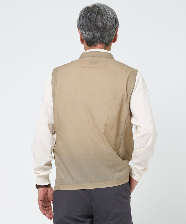 ナイロン マルチポケット ジップベスト