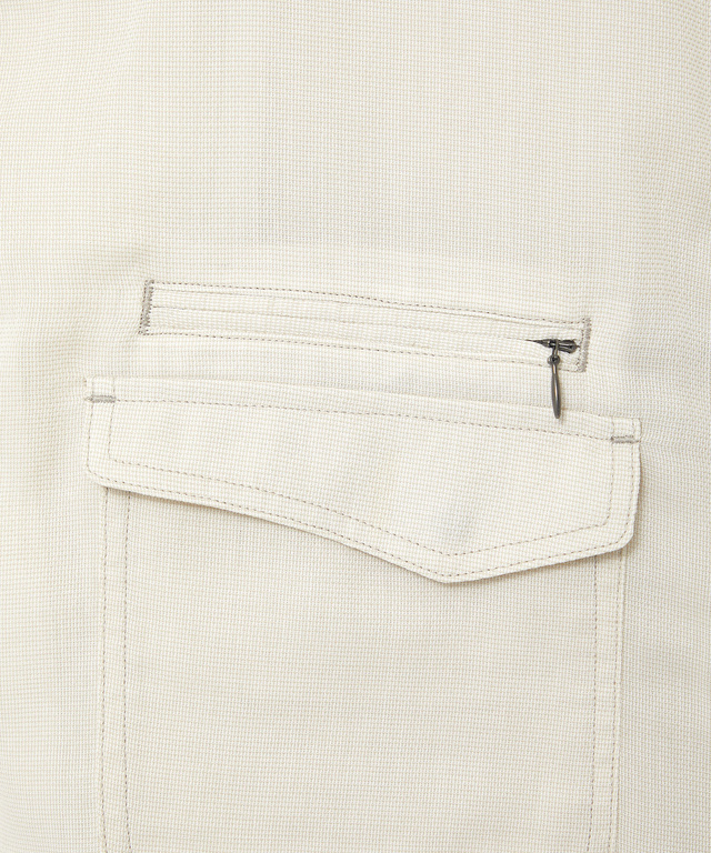 パナマ織り ジップ ベスト