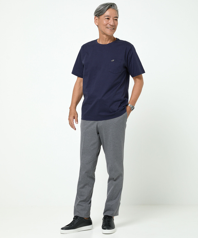 ポンチ素材 ストレート パンツ
