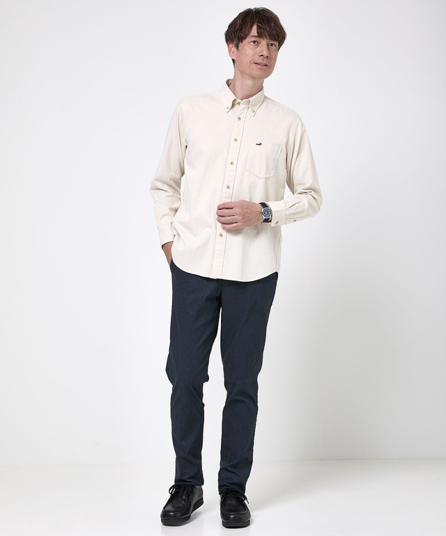 ヘリンボーン柄 裏起毛 パンツ