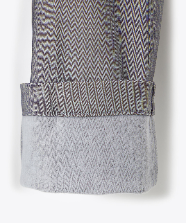 ヘリンボーン柄 裏起毛 パンツ