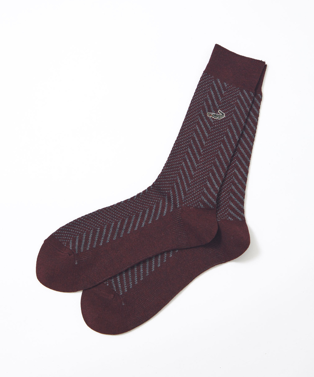 ウールブレンド ヘリンボーン ソックス