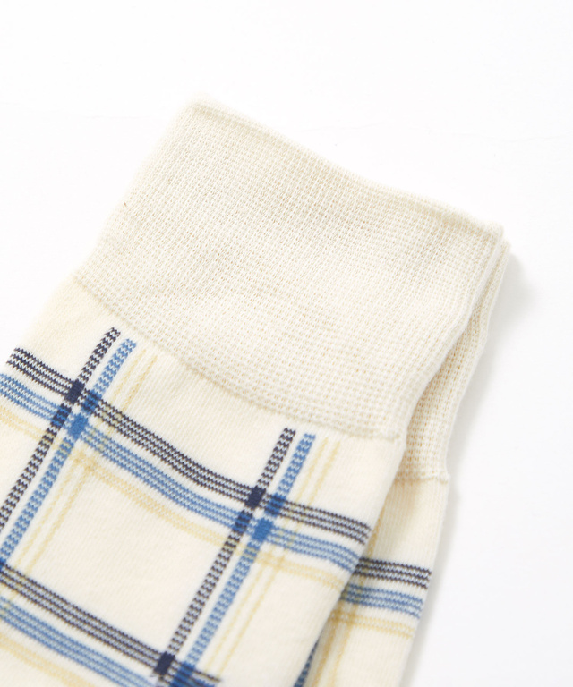 チェック柄 メランジライン ソックス