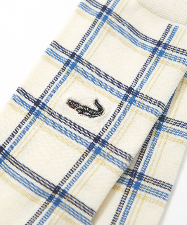 チェック柄 メランジライン ソックス