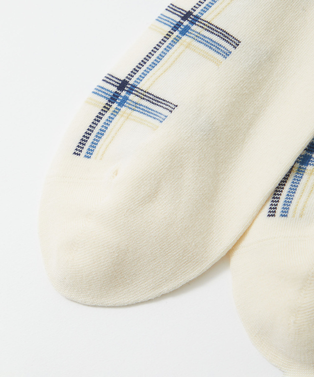 チェック柄 メランジライン ソックス