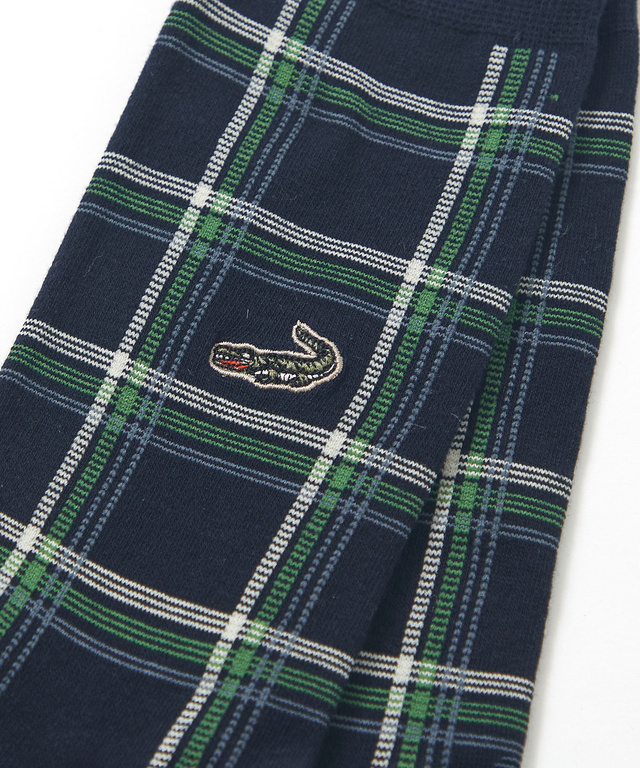 チェック柄 メランジライン ソックス