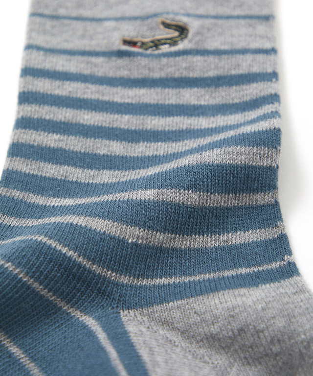 パネルボーダー ミドル丈 ソックス