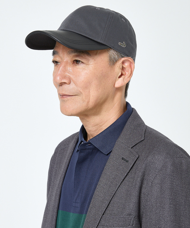 レザー切り替え パイピング キャップ
