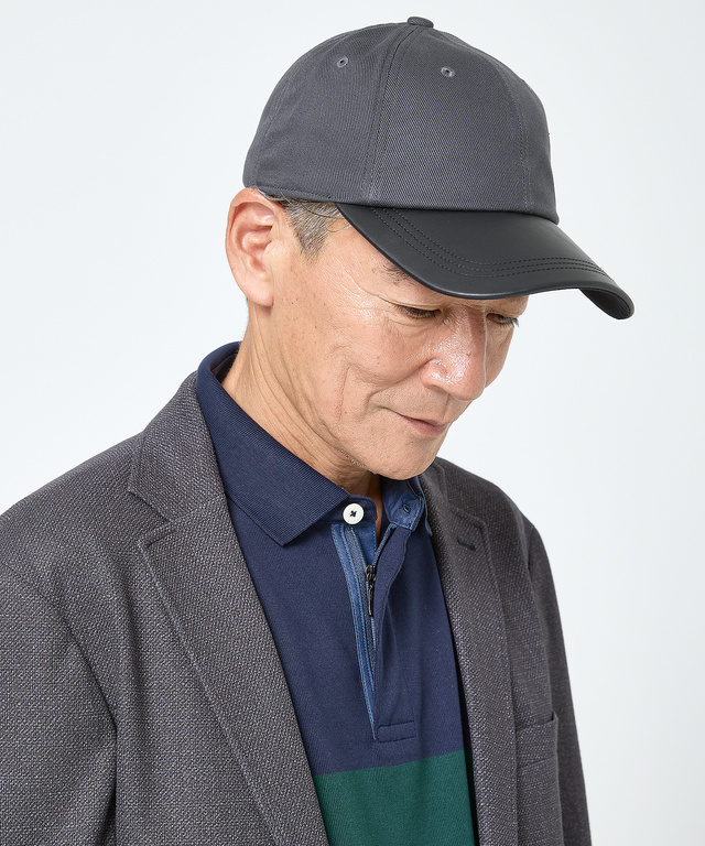 レザー切り替え パイピング キャップ