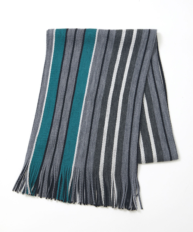 リバーシブル ラッセル編み マフラー