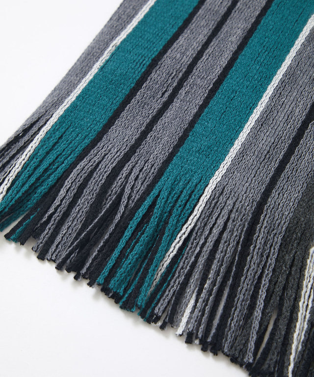 リバーシブル ラッセル編み マフラー