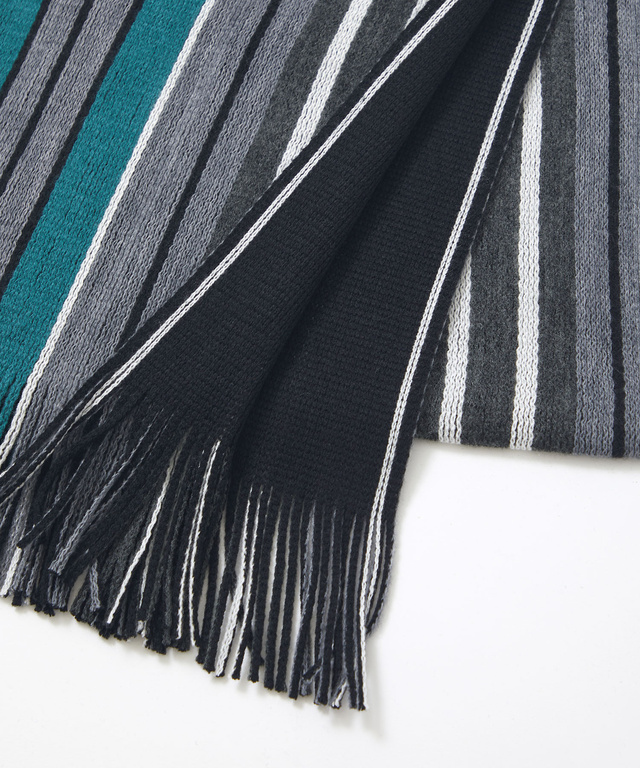 リバーシブル ラッセル編み マフラー