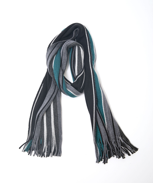 リバーシブル ラッセル編み マフラー