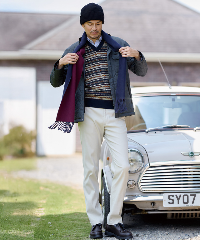 カシミア風 リバーシブル マフラー