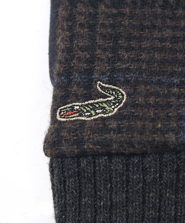 ウールブレンド チェック柄 グローブ