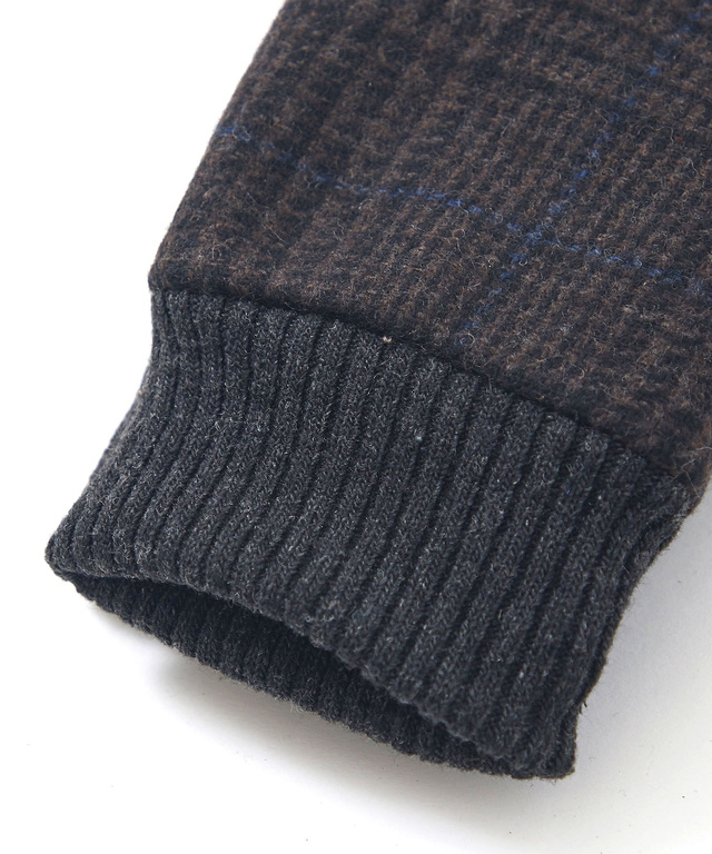 ウールブレンド チェック柄 グローブ