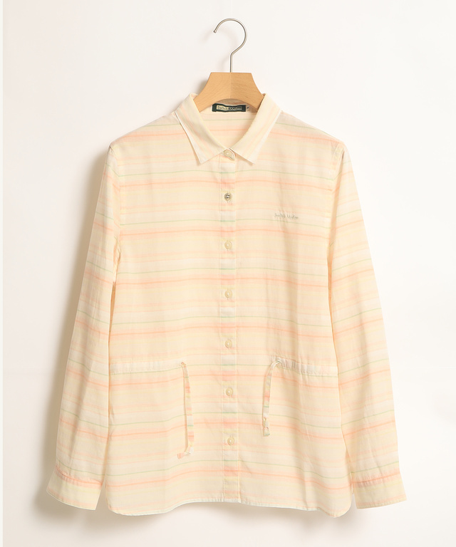 麻混サイドシャーリングシャツ
