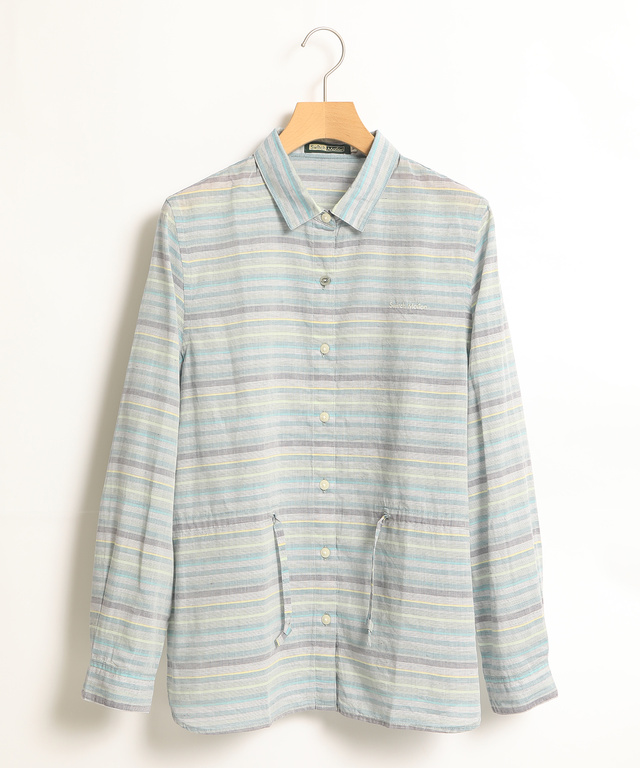 麻混サイドシャーリングシャツ