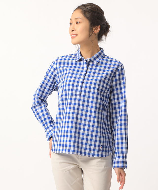 レディース ギンガムチェックプルオーバーシャツ通販 01 クロコダイル Crocodile 公式通販サイト