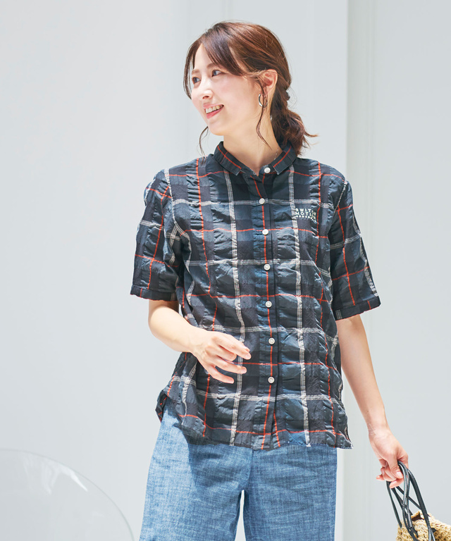 リップル チェック シャツ